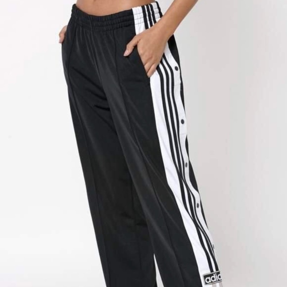 Adidas black adibreak popper track pants